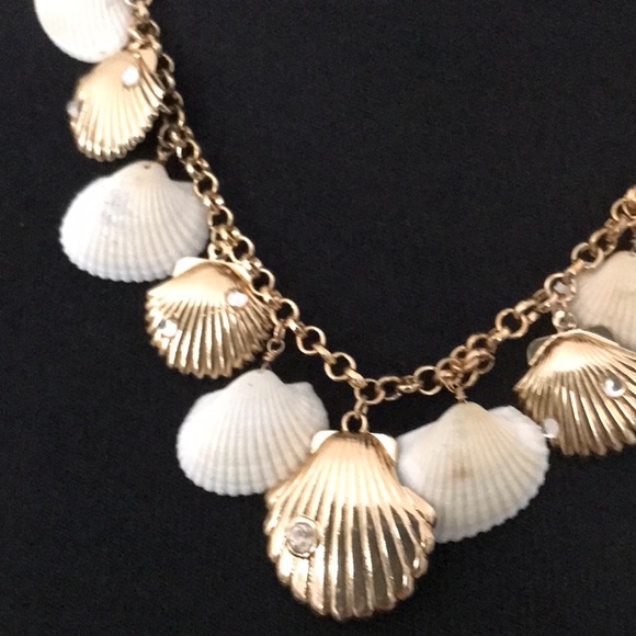 Steve Madden Gold and White Nautical Necklace with Shells and Pearls - Picture 2 of 5